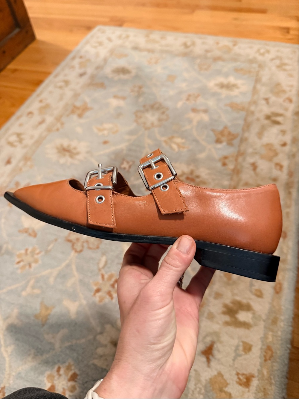 Maeve Tan Moto Mary Jane Pointed Flat - Picture 5 of 8